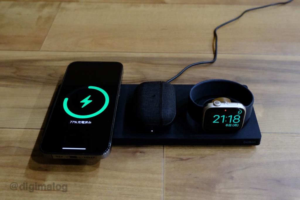 【レビュー】Belkin MagSafe 3in1ワイヤレス充電器はApple Watch 