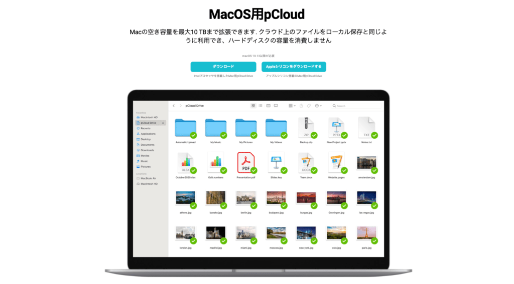 クラウドストレージpCloud