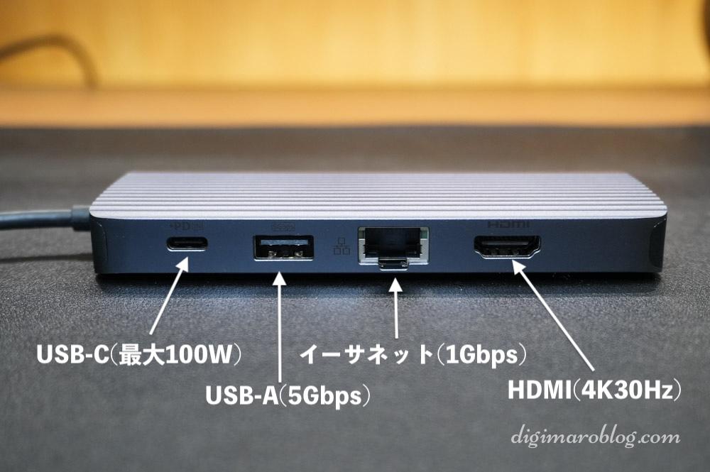 Anker USB-C ハブ (10-in-1, Dual Display)の各種ポート